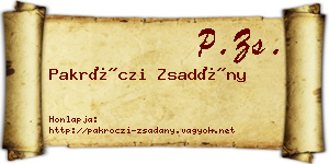 Pakróczi Zsadány névjegykártya